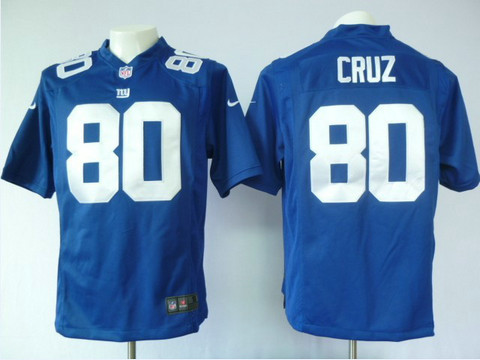 New York Giants 80 Cruz Blue Game Nike NFL Jerseys